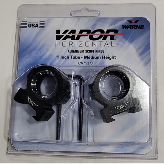 Warne Vapor Horizontal 1 inch, Medium Matte Black, Scope Optic Rings view 3