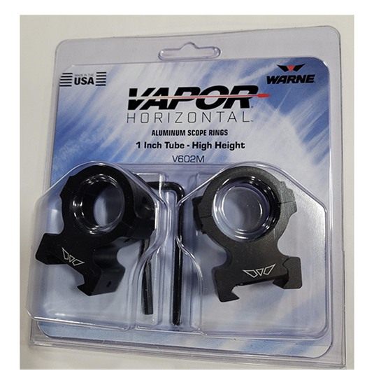 Warne Vapor Horizontal 1 inch, High Matte Black, Scope Optic Rings view 3