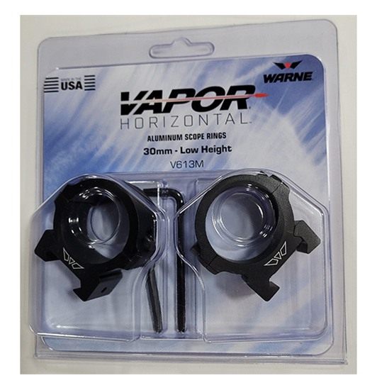 Warne Vapor Horizontal 30mm, Low Matte Black, Scope Optic Rings view 3