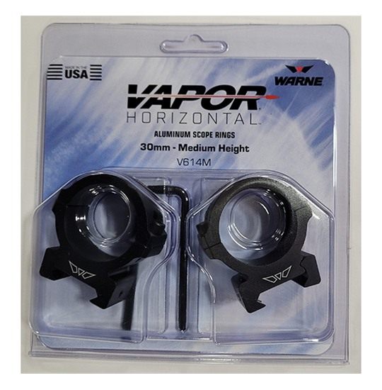 Warne Vapor Horizontal 30mm, Medium Matte Black, Scope Optic Rings view 3