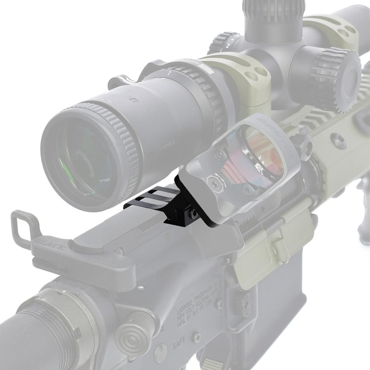 Warne Scope Mounts 6110MR Red Dot Riser 45 Degree Offset Reflex Black Anodi view 2