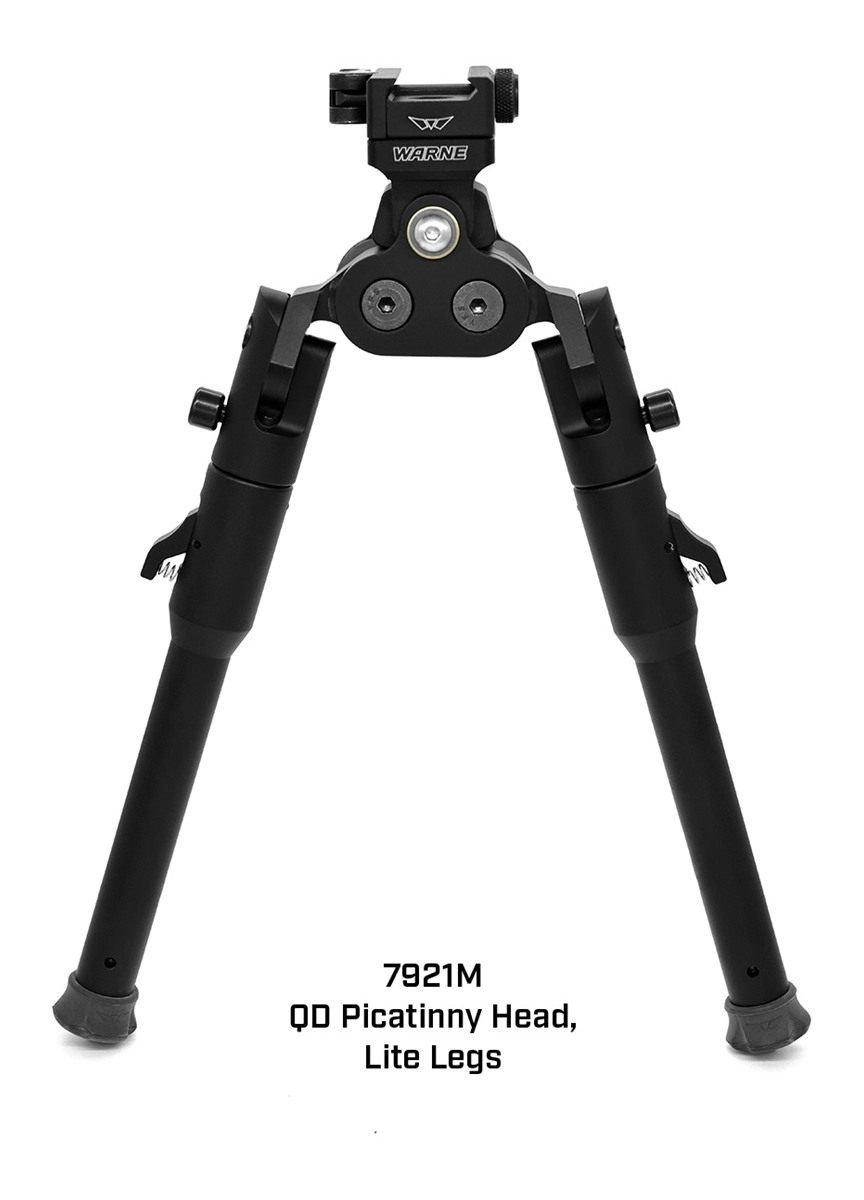 Warne Manufacturing 7921M Skyline Pro Bipod Black Anodized QD Picatinny Hea view 2