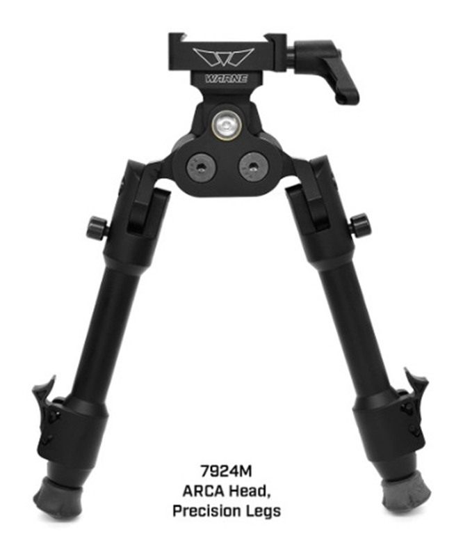 Warne Scope Mounts 7924M Skyline Pro Bipod Black Anodized Arca Interface He view 2