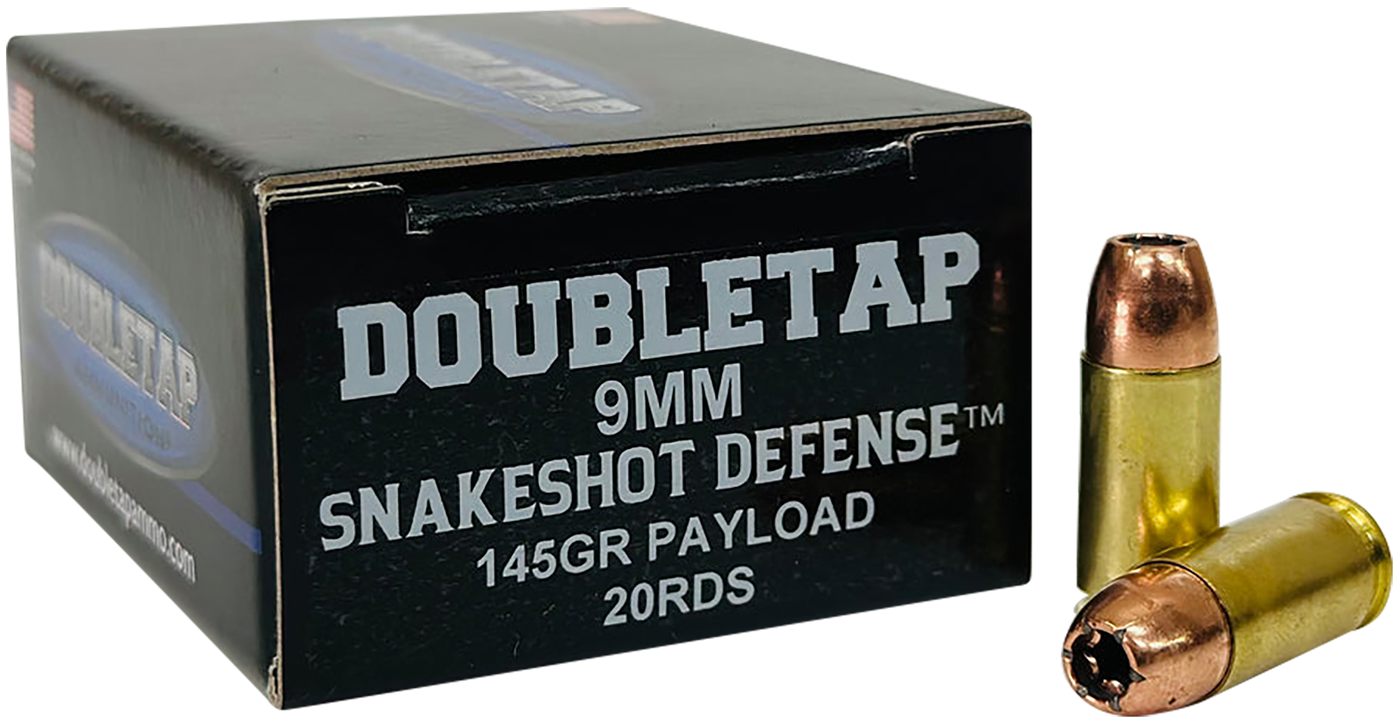 Double Tap Ammunition SnakeShot Defense Handgun 9mm Luger 145gr JHP+9 Shot