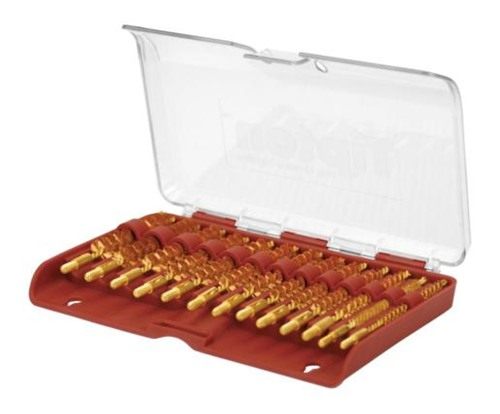 TIPTON 13-PIECE BRONZE RIFLE BORE BRUSH SET W/STORAGE CASE