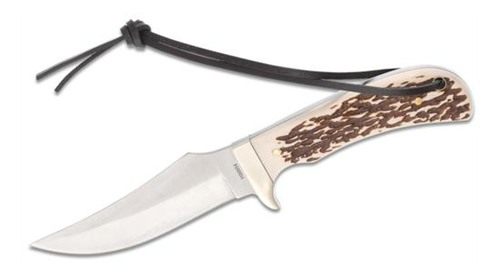 Schrade Uncle Henry Staglon Fixed Knife 4-1/4in Clip Point Blade with Leath