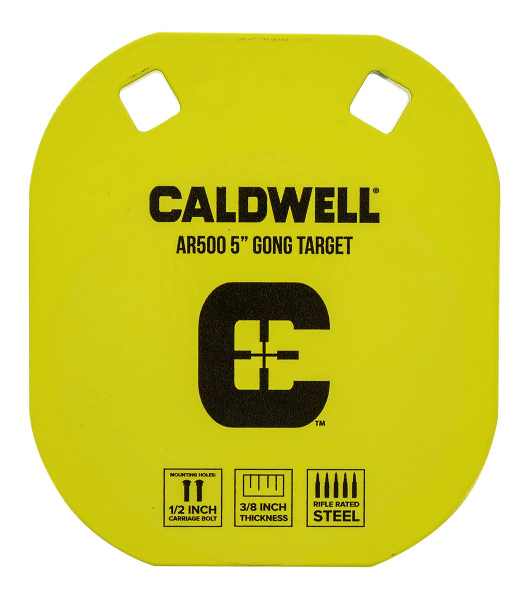 Caldwell 1116700 Gong 5in Yellow AR500 Steel 0.38in Thick Hanging
