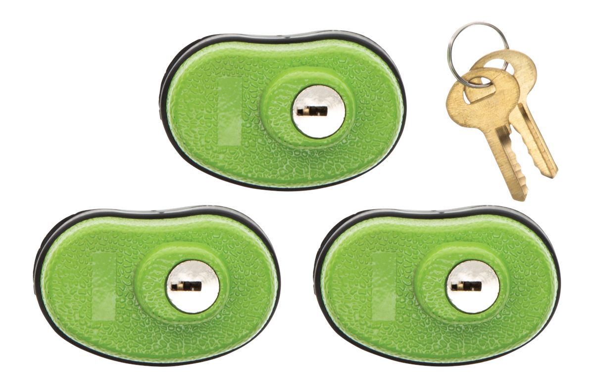 Lockdown 1118825 Keyed Trigger Open With Green Rubber 3 Pack