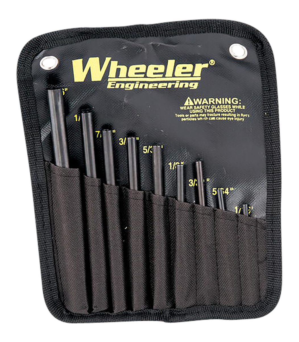 Wheeler 710910 Roll Pin Punch Set Starter Black/Yellow Steel Knurled Handle