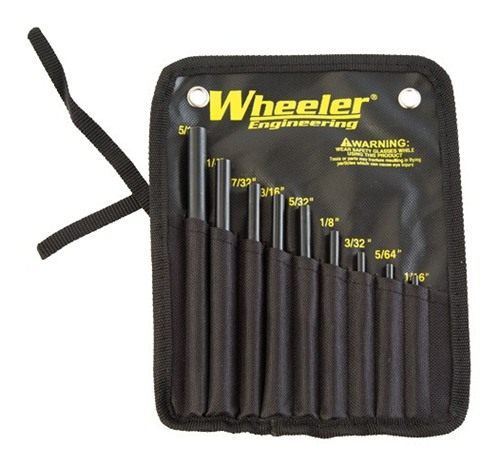 Wheeler 710910 Roll Pin Punch Set Starter Black/Yellow Steel Knurled Handle view 2
