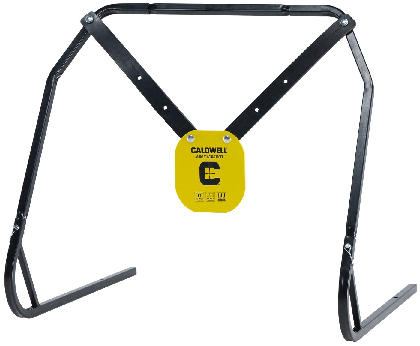 Caldwell 1140016 Gong Target Stand 8in Yellow AR500 Steel Hanging Includes