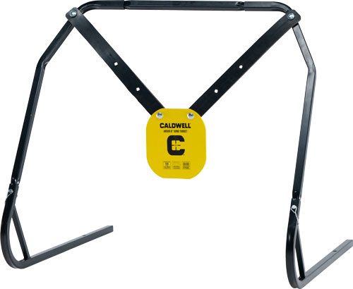 Caldwell 1140016 Gong Target Stand 8in Yellow AR500 Steel Hanging Includes view 2