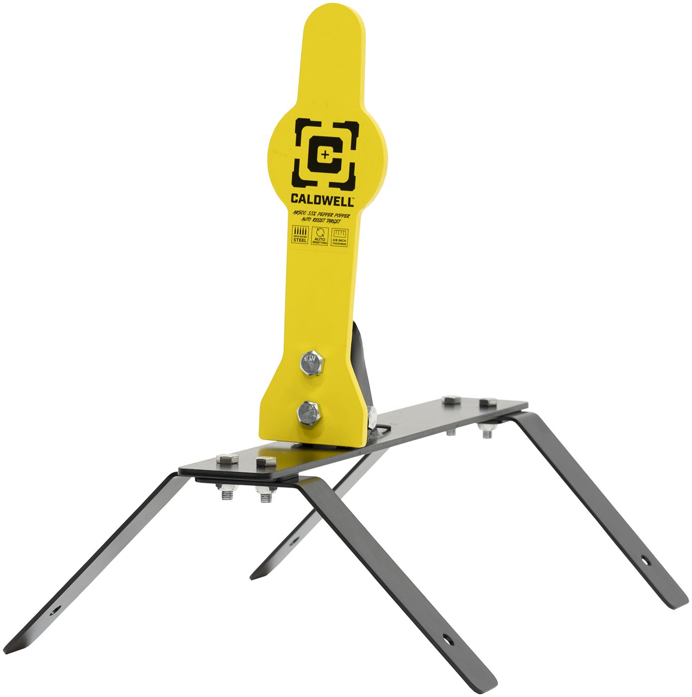 Caldwell 1178560 Auto Reset 33% Rifle Yellow AR500 Steel Pepper Popper Incl