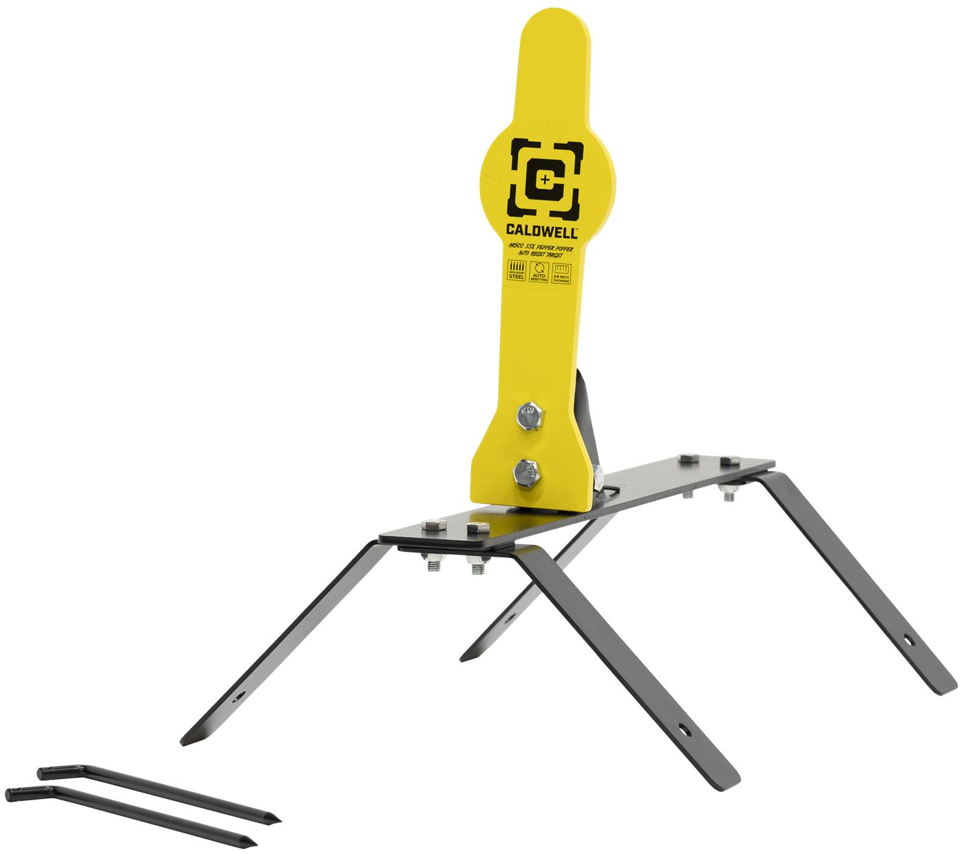 Caldwell 1178560 Auto Reset 33% Rifle Yellow AR500 Steel Pepper Popper Incl view 2