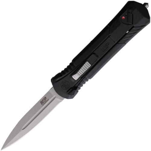 Smith Wesson Knives 1181878 M P 3.50in OTF Dagger Plain Satin AUS-8A SS Bla view 2