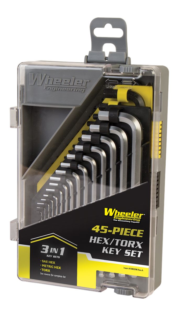 Wheeler 1081959 SAE/Metric Hex Torx Key Set Silver Steel 45 Pieces