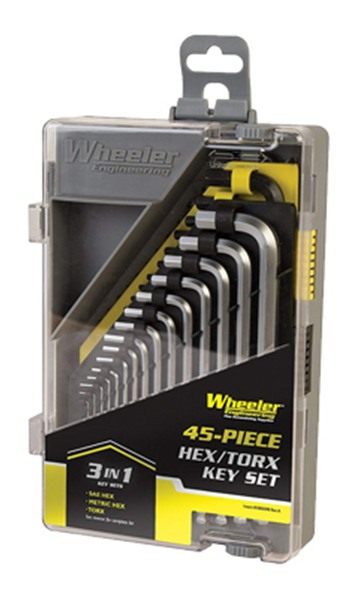 Wheeler 1081959 SAE/Metric Hex Torx Key Set Silver Steel 45 Pieces view 3