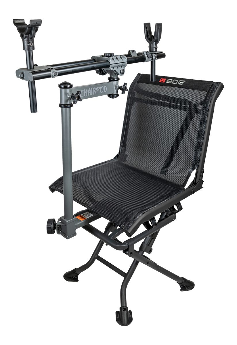 Bog-Pod 1100475 ChairPod with Rotating Gun Mount, 4 Legs, Black, Aluminum 4