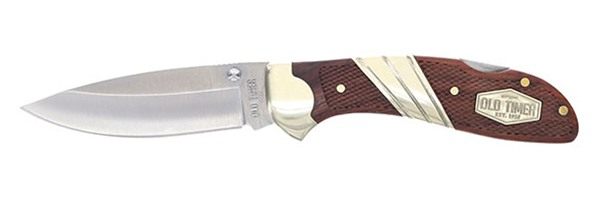 Old Timer 31ot Medium Lockback Clip Folder Knife Wood Handle Hangable Box