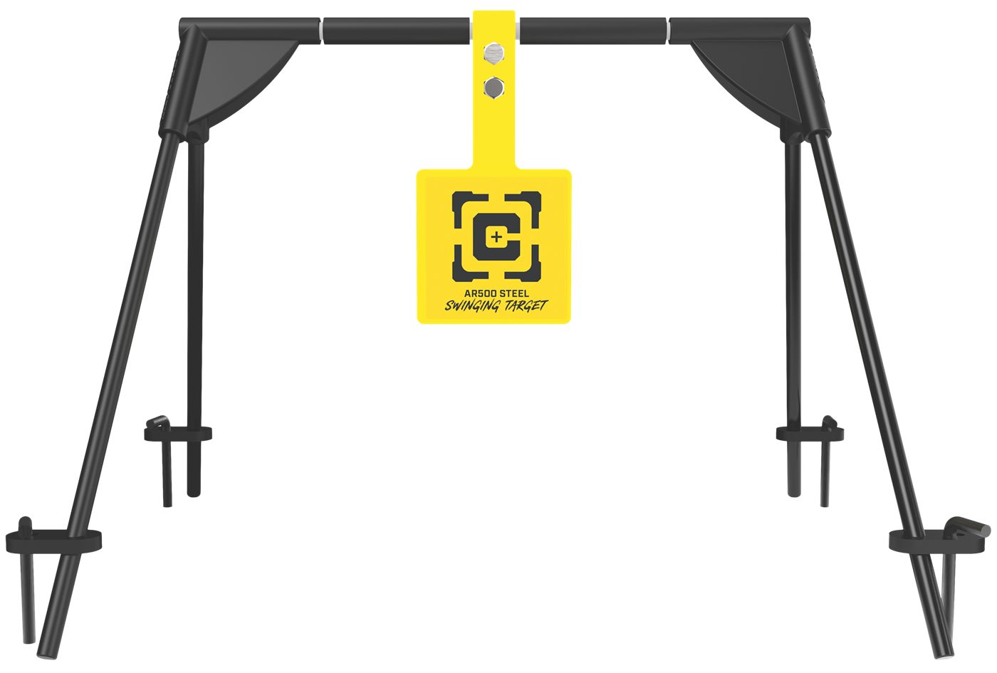 Caldwell 1187590 Swinging Rifle Black/Yellow AR500 Steel Hanging Standing I