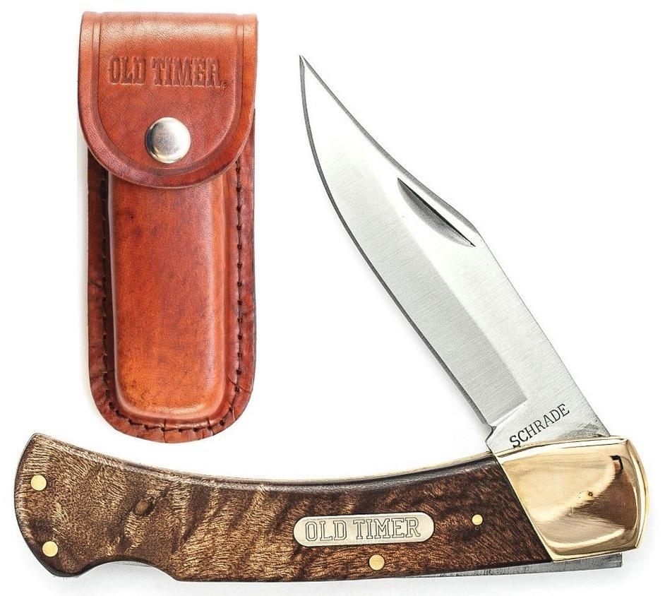 OLD Timer 6OTW 5in Golden Bear Knife Desert Iron Wood Handle W/Sheath Hang
