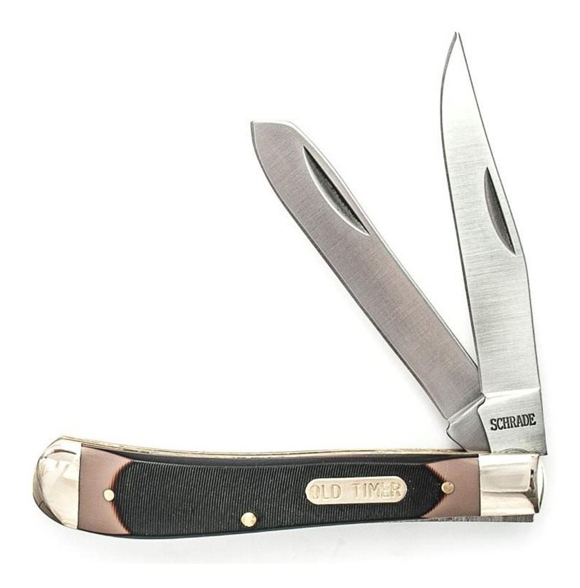 Old Timer 94OT Gunstock Trapper Knife Sawcut Handle (2 Blades) Hangable BOX