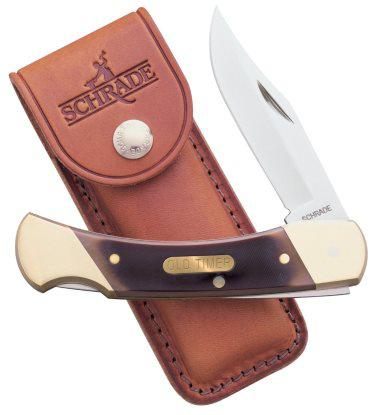 OLD Timer 7OT 5in Cave Bear Knife W/Leather Sheath Hangable BOX