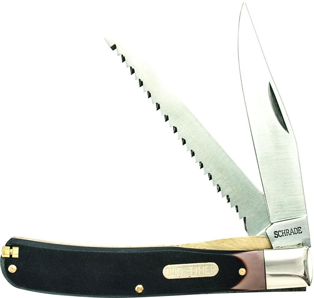 Old Timer 97ot Buzzsaw Trapper Knife W/field Pick Tweezer Locking Saw Hang