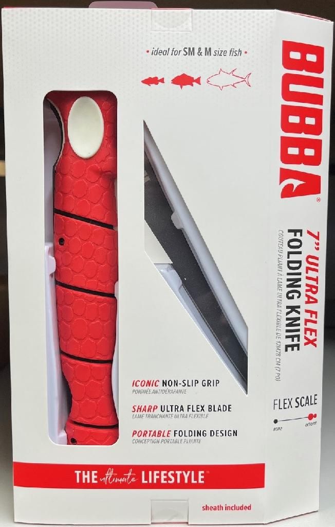 Bubba 7in Ultra Flex Folding Fillet Knife W/Sheath