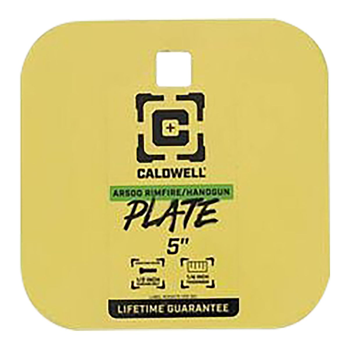 Caldwell 4002311 5in Rimfire/Handgun Yellow AR500 Steel Gong 1/4in Thick