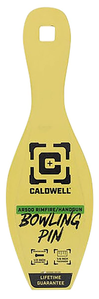 Caldwell 4002312 Rimfire/Handgun Yellow AR500 Steel Bowling Pin 1/4in Thick