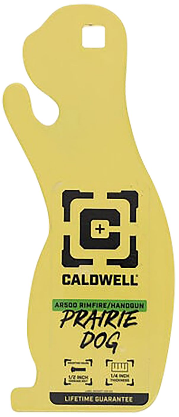 Caldwell 4002313 Rimfire/Handgun Yellow AR500 Steel Prairie Dog 1/4in Thick