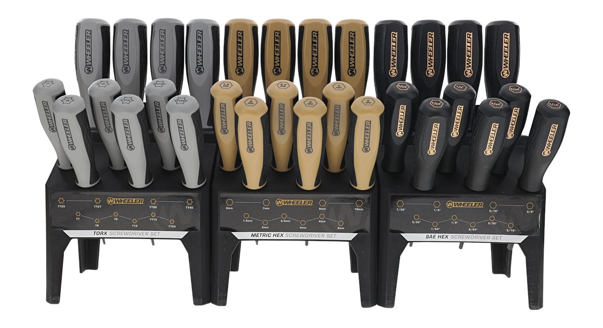 Wheeler 4002882 Hex/Torx Benchtop Screwdriver Set Rubber Handle 30 Pieces