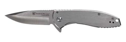 Smith Wesson KT Executive Platinum Folding Knife 3in Drop Point Blade Silve
