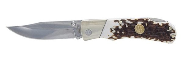 Uncle Henry Next Gen 7UH Folding Knife 3in Clip Point Blade Staglon Clamshe view 2