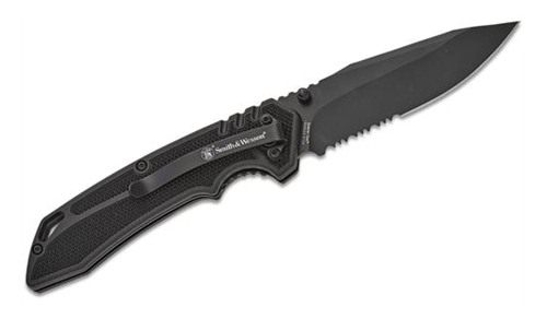 Smith Wesson Special Ops Folding Knife 3.5in Clip Point Blade Black Box