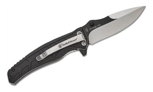 Smith Wesson Extreme Ops Folding Knife 3in Drop Point Blade Two Tone Black