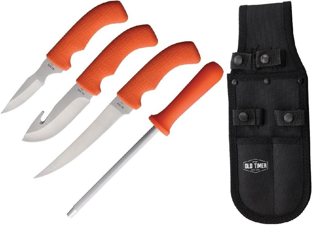 OLD TIMER OT HUNTER COMBO KNIFE SET FILLET/GUT HOOK/CAPER/SHARPENER (PROMO)