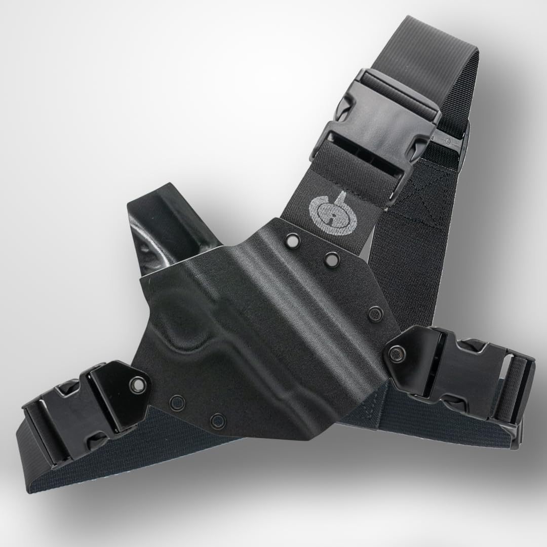 GunfightersINC Kenai Chest Holster for a 1911 - Black (Model - 5in Governme