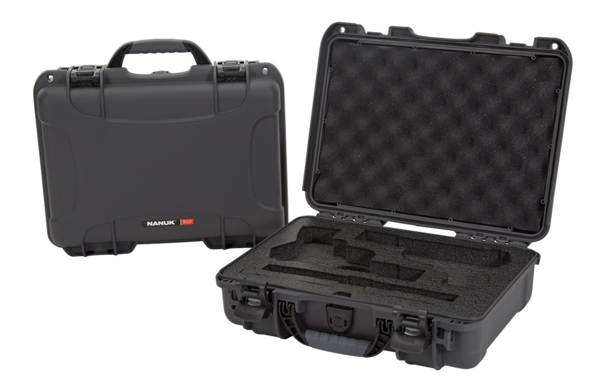 Nanuk Gear Protection USA 910CLASG7 910 Classic 2 Up Pistol Case Graphite P