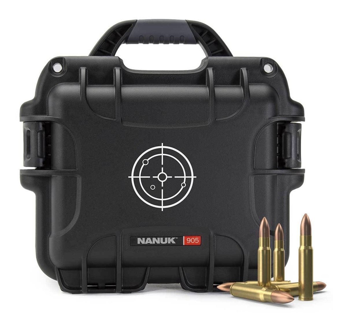 Nanuk 905 Waterproof Hard Case for Gun Ammo w/White Target Logo - Black
