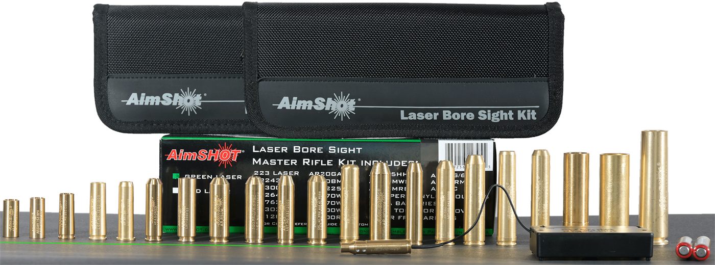 Aimshot Master Kit Multi-Caliber Bore Sight with Green 532nM Laser Uses 2 A