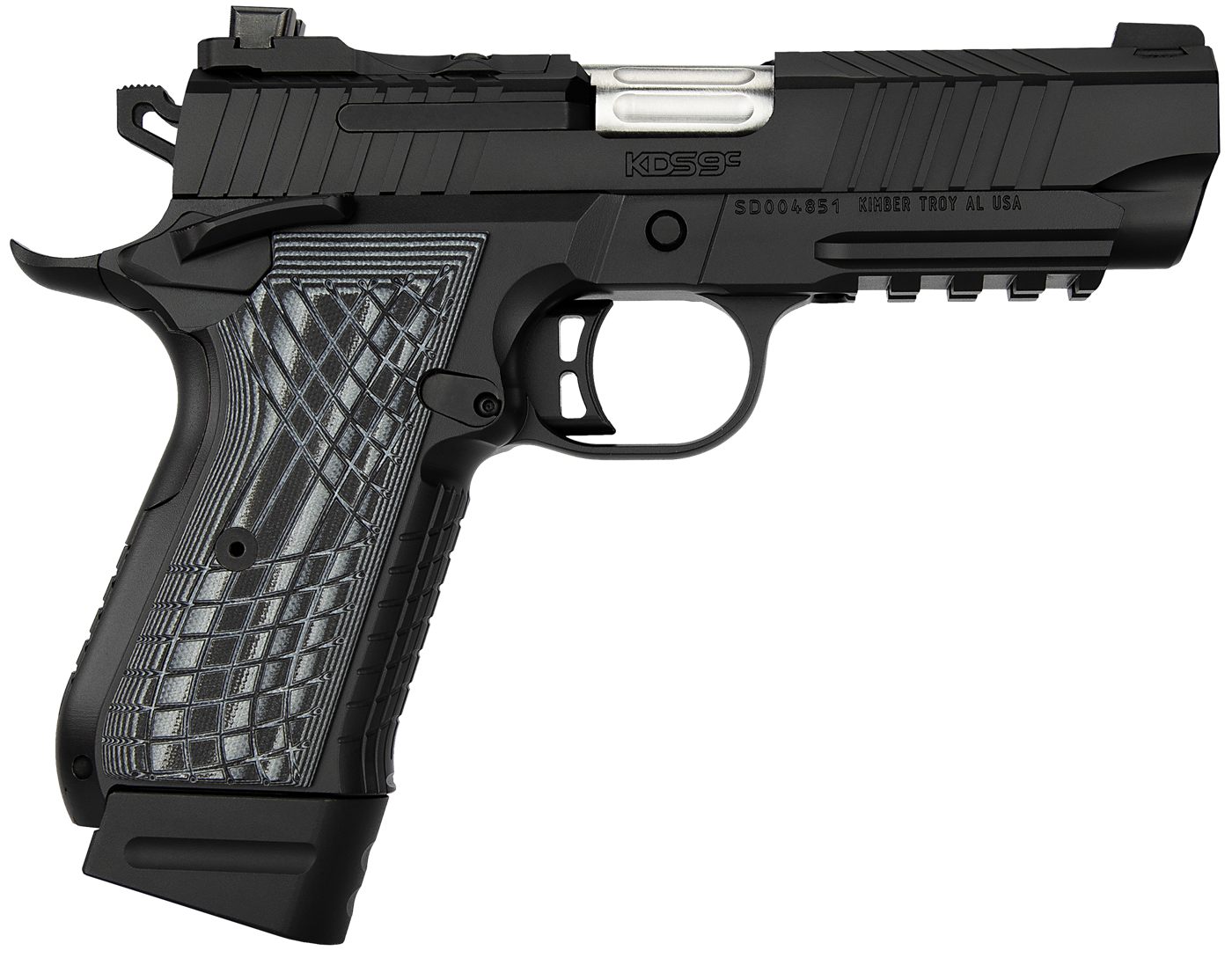 Kimber Mfg.,3100014 KDS9C Rail 9mm 15+1 18+1 4.09in KimPro Black Front and view 2