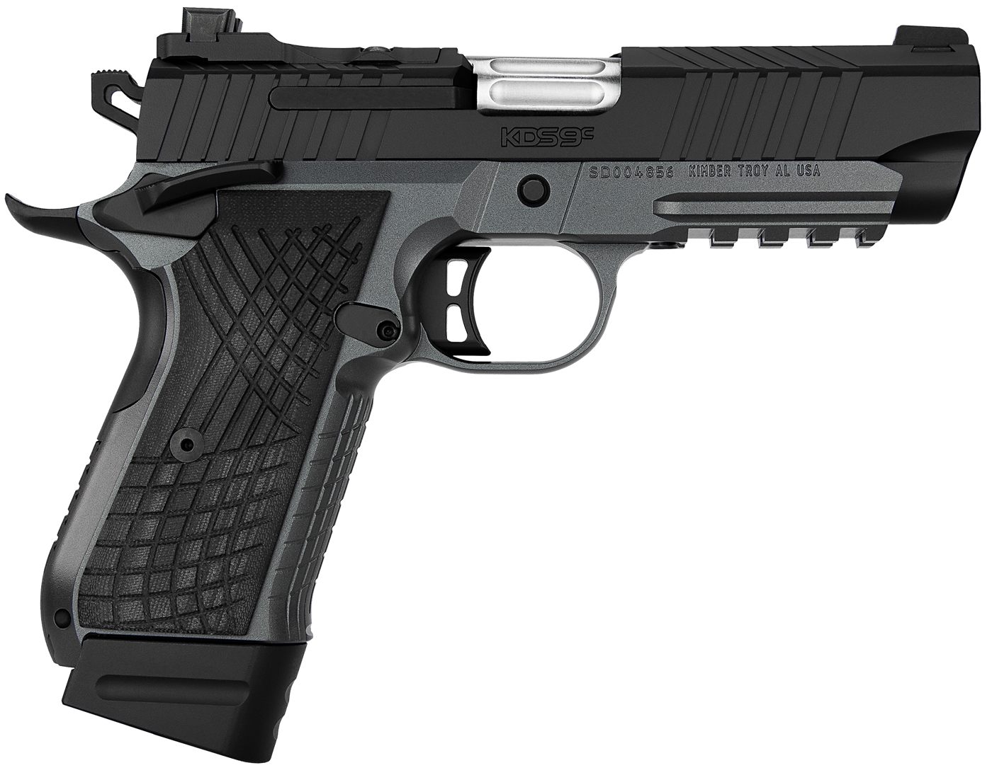 Kimber Mfg.,3100015 KDS9C 9mm 15+1 4.09in KimPro Gray/Black Front and Rear view 2