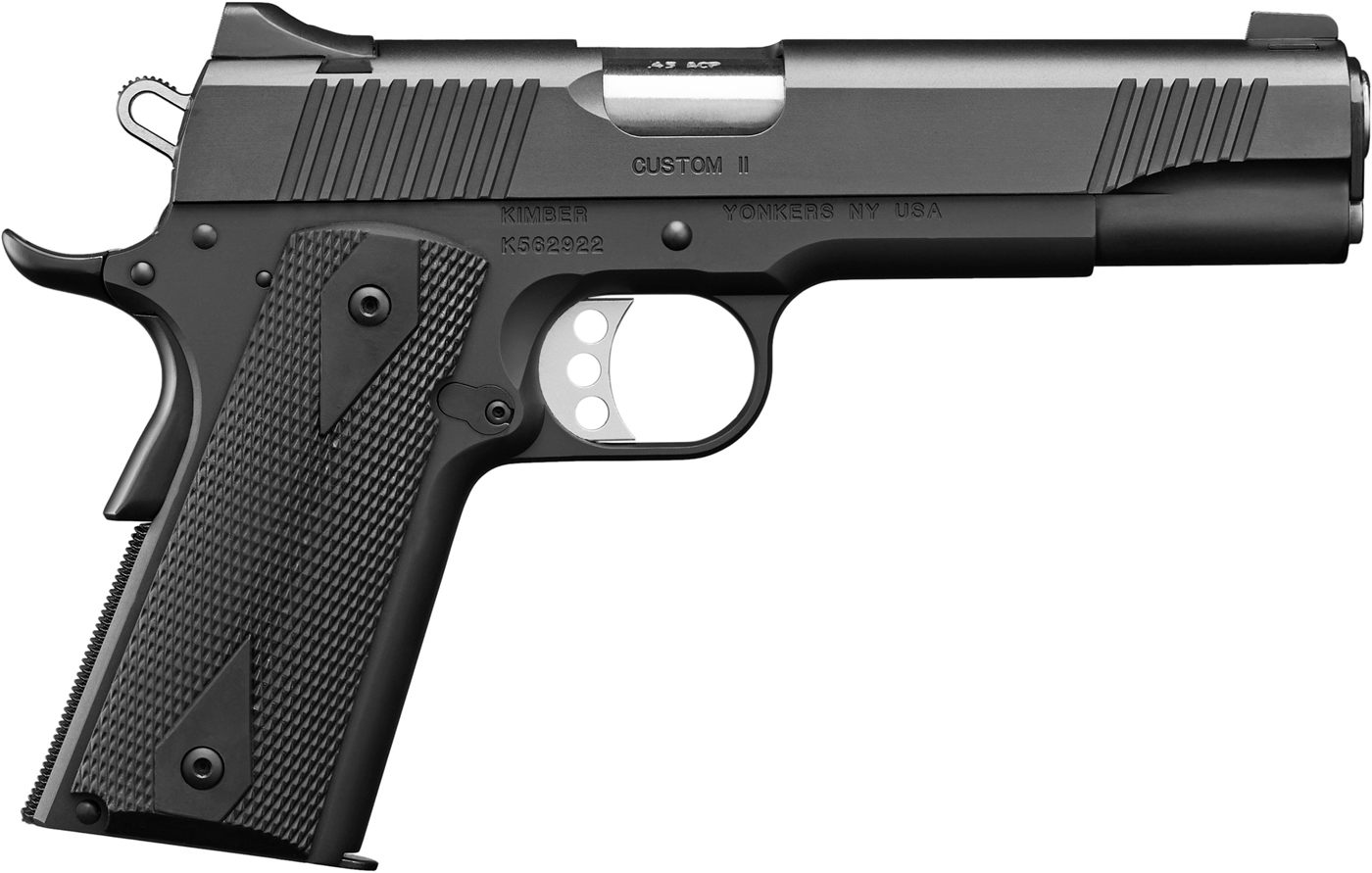 Kimber Mfg.,3200001CA Custom II (CA) 45 ACP 7+1 5in Matte Black Front Serra