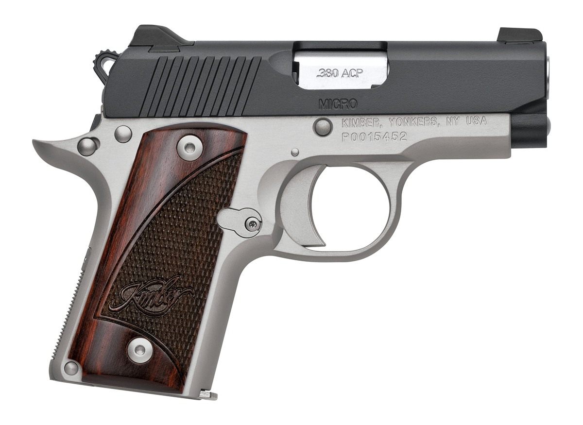 Kimber Mfg.,3300206 Micro Two-Tone NS 380 ACP 7+1 2.75in Matte Black Stainl
