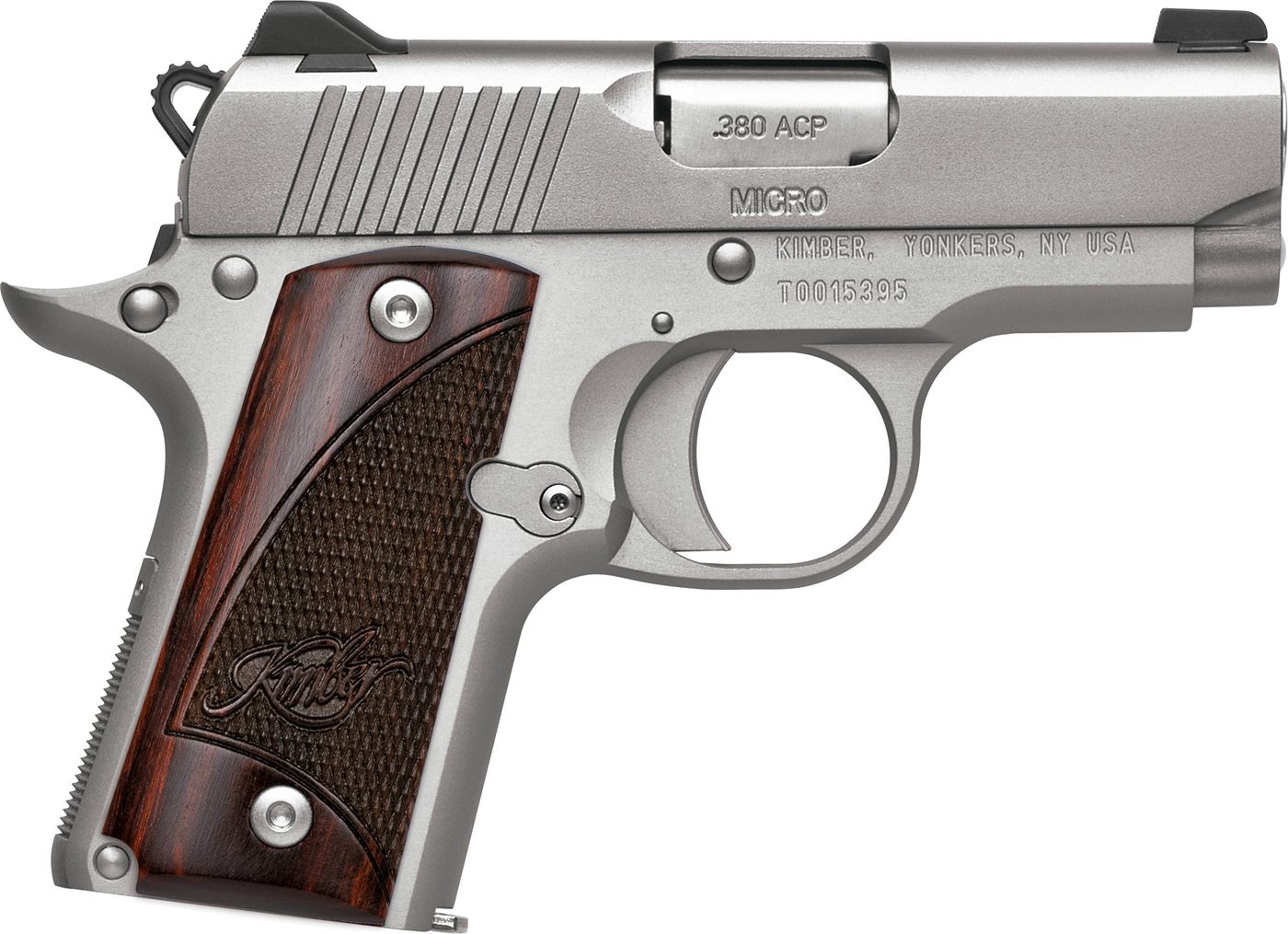Kimber America Mfg.,3300207 Micro Stainless Rosewood NS 380 ACP 7+1 2.75in