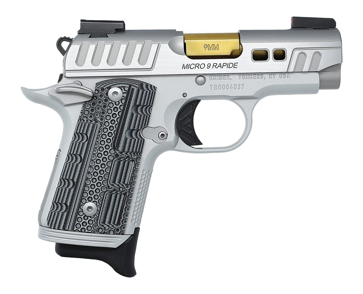 Kimber Mfg.,3300230 Micro 9 Rapide Dawn 9mm 7+1 3.15in Brushed Stainless/Si