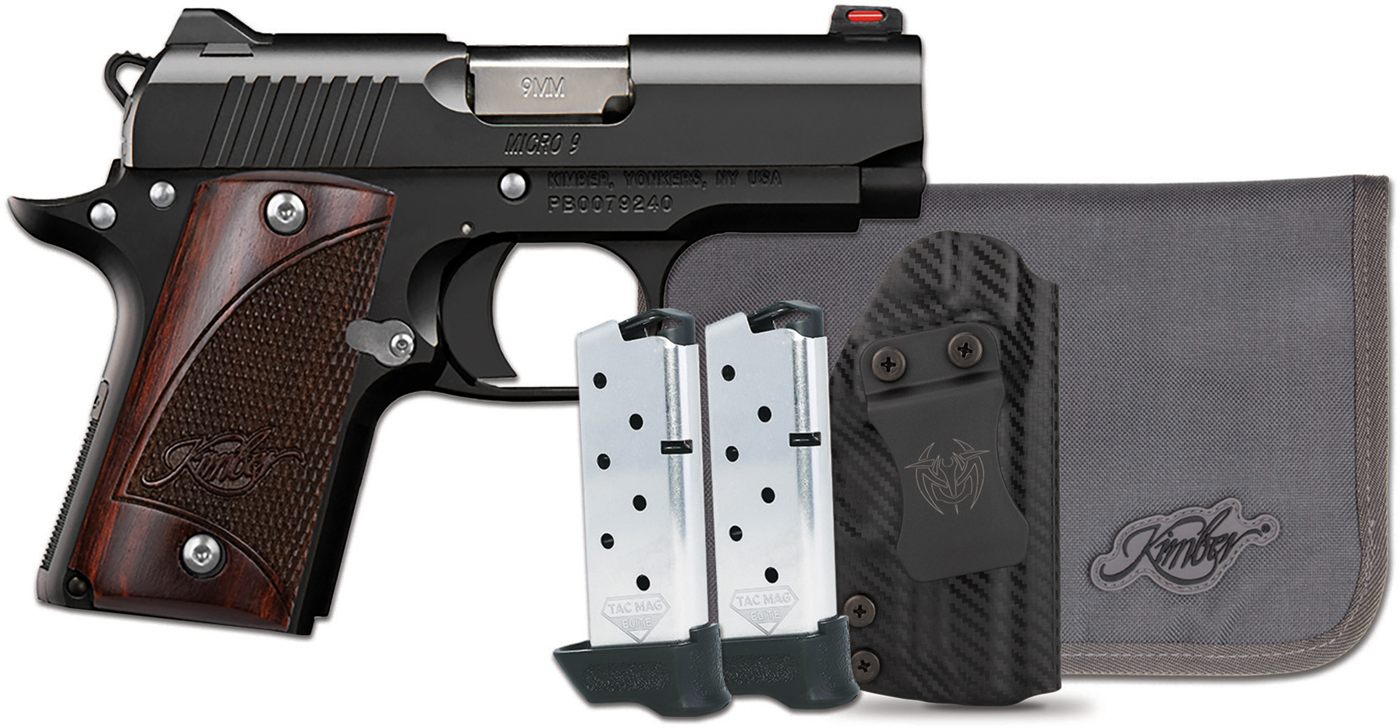 KIMBER MICRO 9 BLACK ROSEWOOD RTC-K BUNDLE PISTOL HOLSTER, 2-7RD MAGS view 2