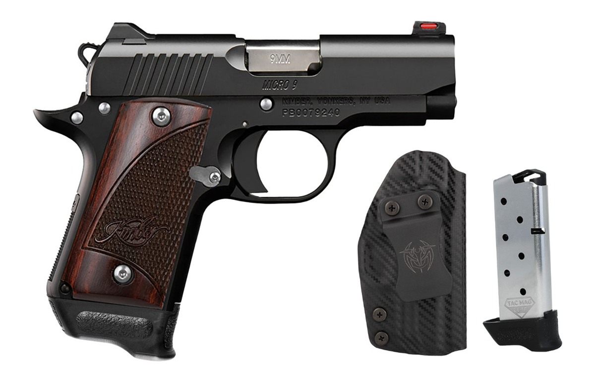 KIMBER MICRO 9 BLACK ROSEWOOD RTC-K BUNDLE PISTOL HOLSTER, 2-7RD MAGS view 3